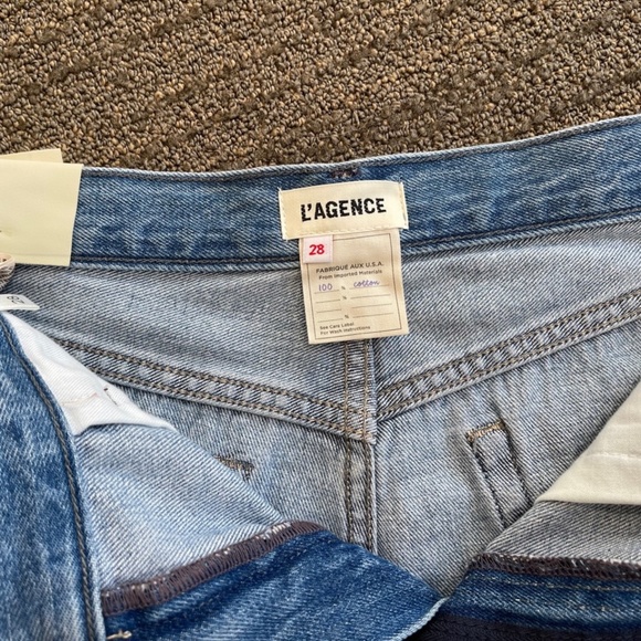 NWT L'AGENCE High Rise Jean Shorts with Cuff - Size 28 - Picture 3 of 11